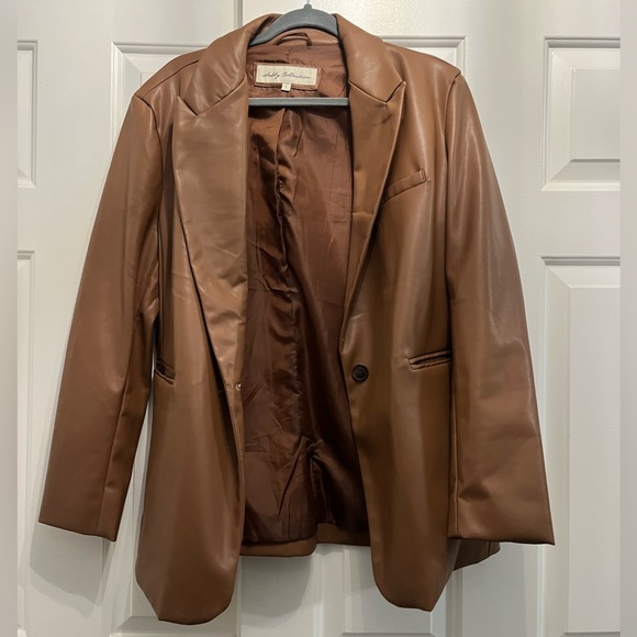 Sebby Collection Faux Leather Blazer - Picture 2 of 5